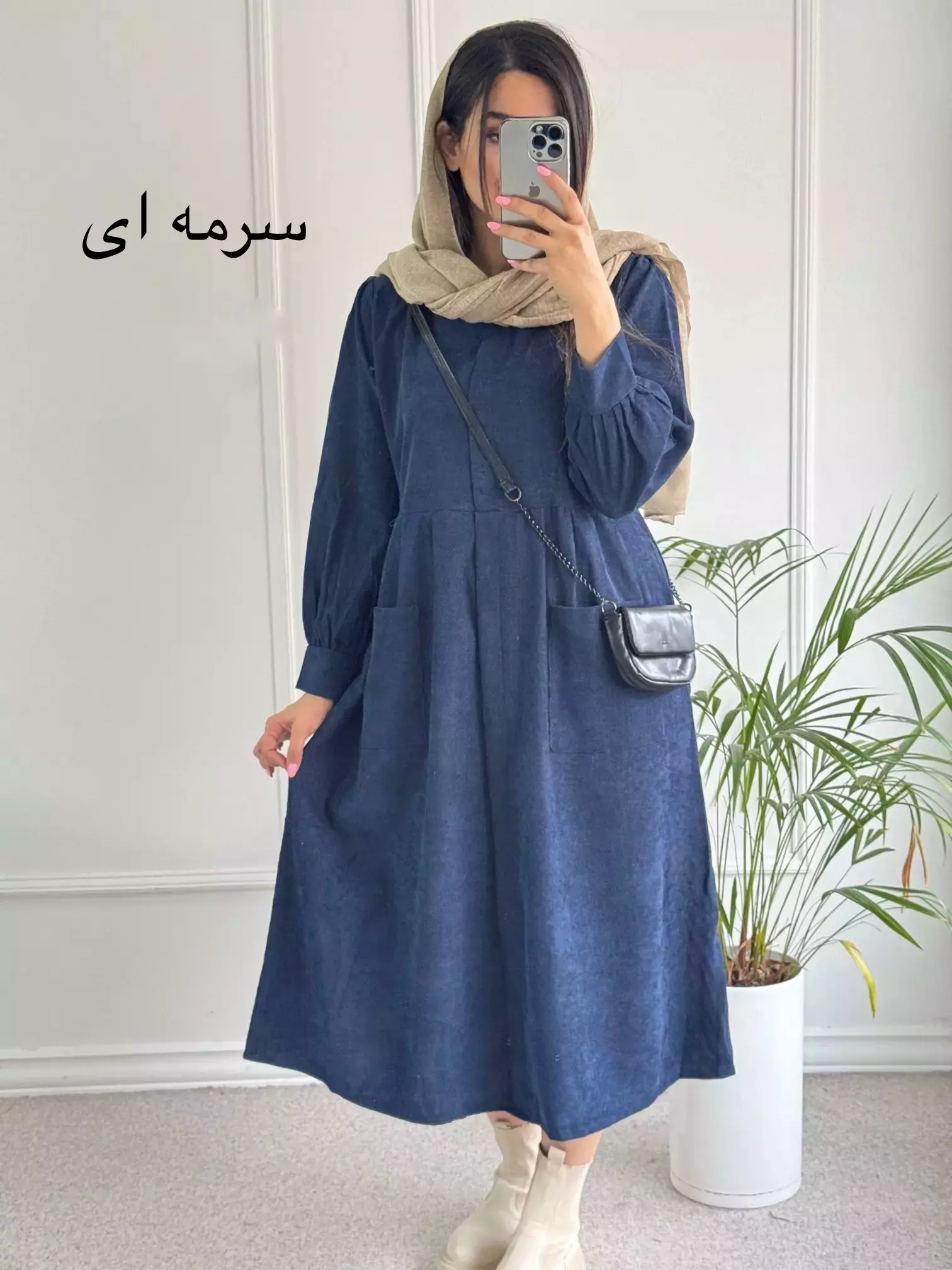 مانتو پیراهنی دو جیب